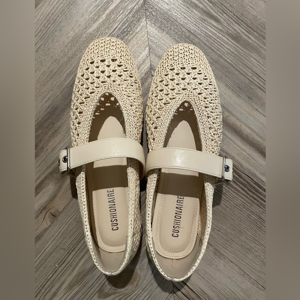 Woven Crochet Mary Jane Flats in Cream - Picture 3 of 8
